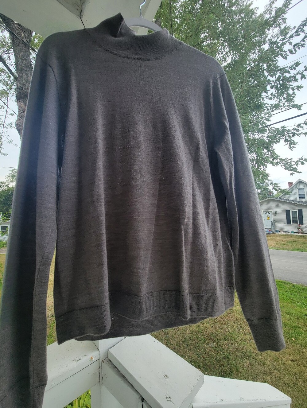 J CREW, Womens Sweater, XL, 100% MERINO WOOL, color- Grey/Purple